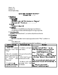 Giáo án Tự chọn Tiếng Anh 7 - Week 25, Period