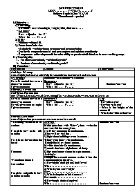 Giáo án Tự chọn Tiếng Anh 7 - Week 25: Questi