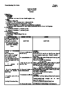 Giáo án Tự chọn Tiếng Anh Lớp 7 - Week 21, Pe