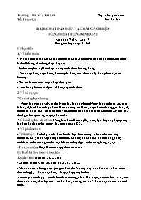 Giáo án Vật lí 7 - Bài 20: Chất dẫn điện và c