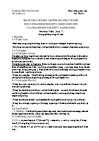 Giáo án Vật lí 7 - Bài 28: Thực hành và kiểm 