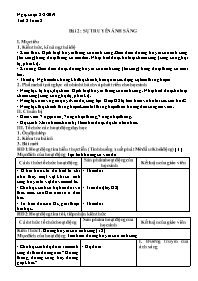 Giáo án Vật lí 7 - Tiết 2, Bài 2: Sự truyền á