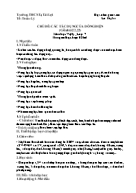 Giáo án Vật lí 7 - Tuần 25, Chủ đề: Các tác d