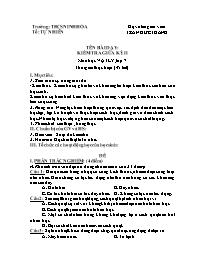 Giáo án Vật lí 7 - Tuần 27: Kiểm tra giữa kì 