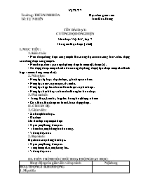 Giáo án Vật lí 7 - Tuần 28, Bài: Cường độ dòn