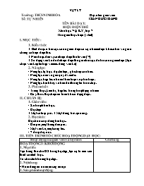 Giáo án Vật lí 7 - Tuần 29, Bài: Hiệu điện th