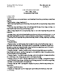 Giáo án Vật lí 7 - Tuần 29+30, Chủ đề: Hiệu đ