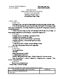 Giáo án Vật lí 7 - Tuần 30, Bài: Hiệu điện th