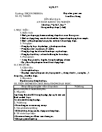Giáo án Vật lí 7 - Tuần 33, Bài: An toàn khi