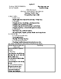 Giáo án Vật lí 7 - Tuần 34, Bài: Ôn tập, tổng