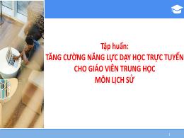 Tập huấn Tăng cường năng lực dạy học trực tuy
