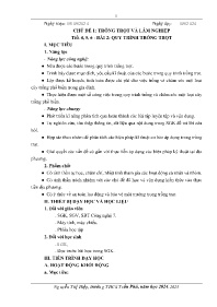 Giáo án môn Công nghệ 7 - Tuần 4+5+6 - Năm họ