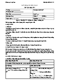 KHBD Toán lớp 7 năm học 2026-2027 - Tuần 17 -
